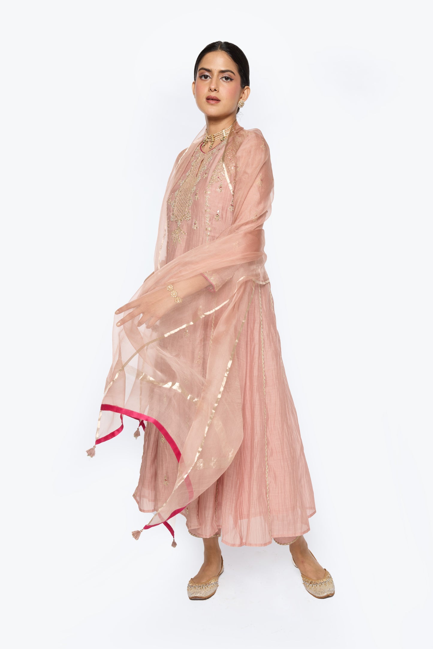Diya Kurta set - Tea Rose
