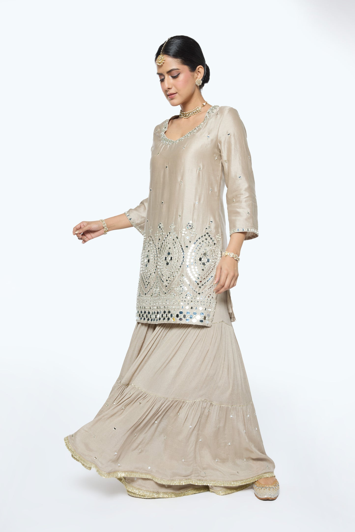Ira Kurta Set - Greige