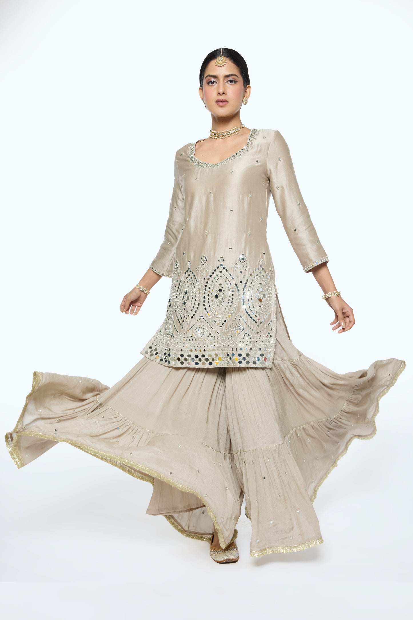 Ira Kurta Set - Greige