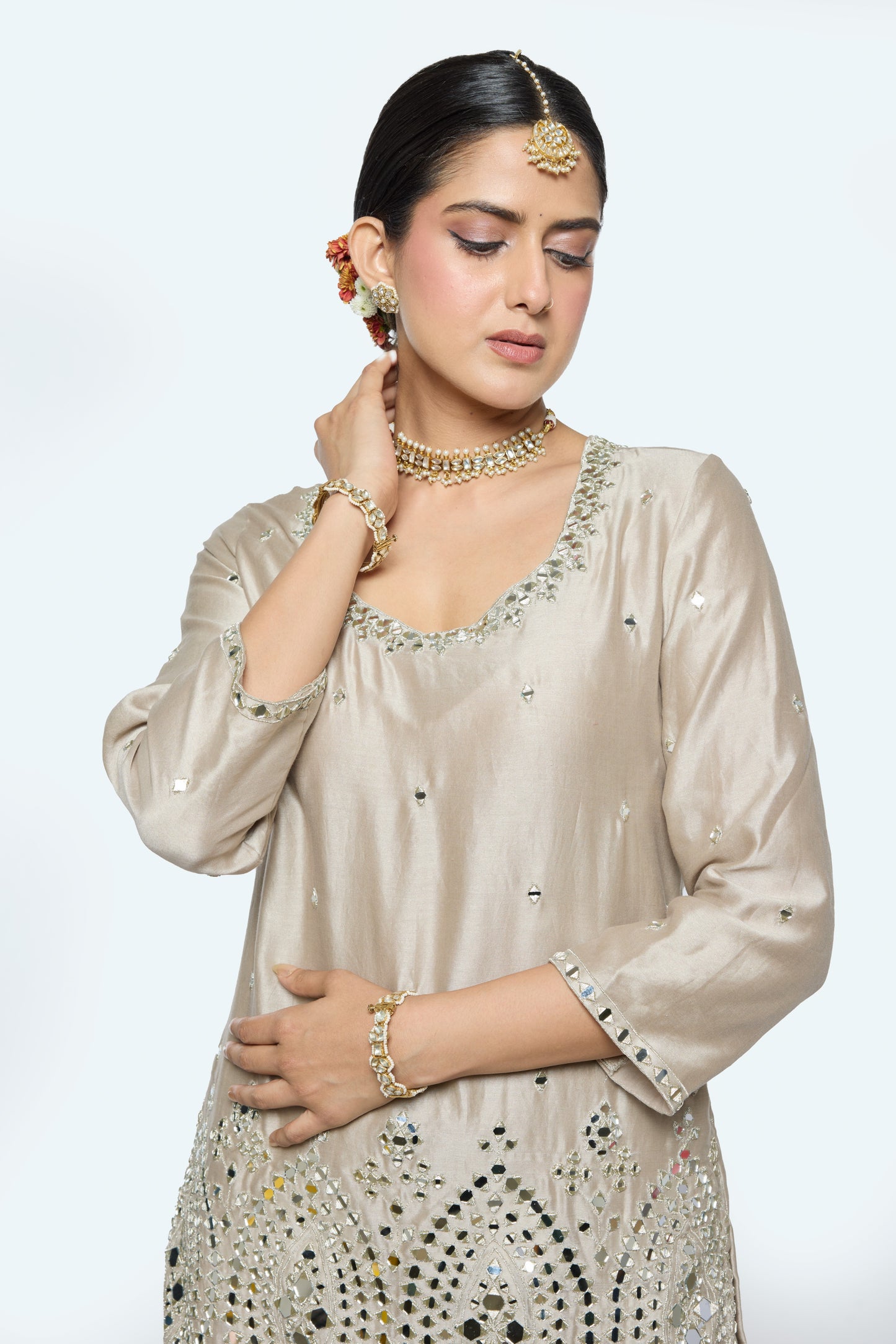 Ira Kurta Set - Greige