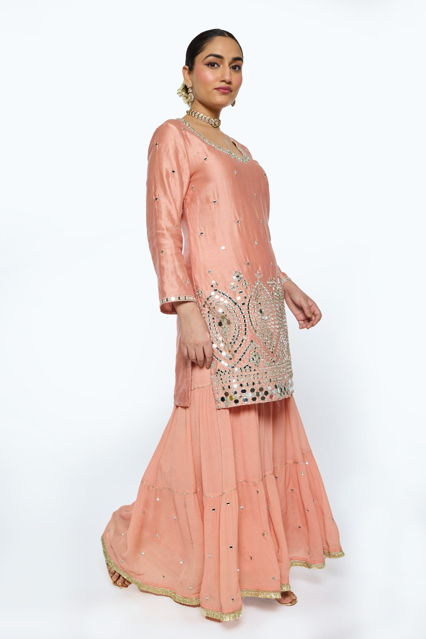 Ira Kurta Set - Salmon Pink