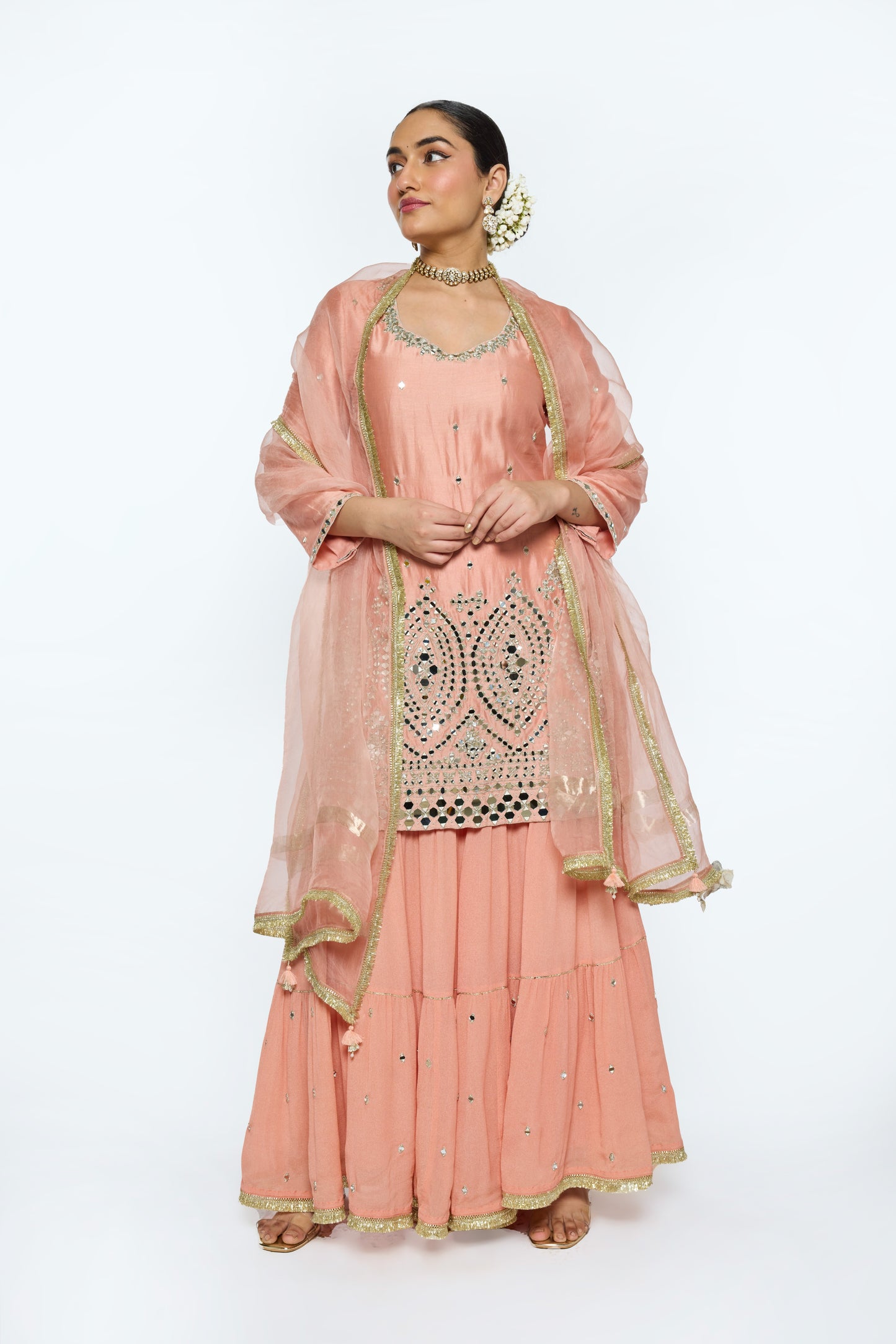 Ira Kurta Set - Salmon Pink