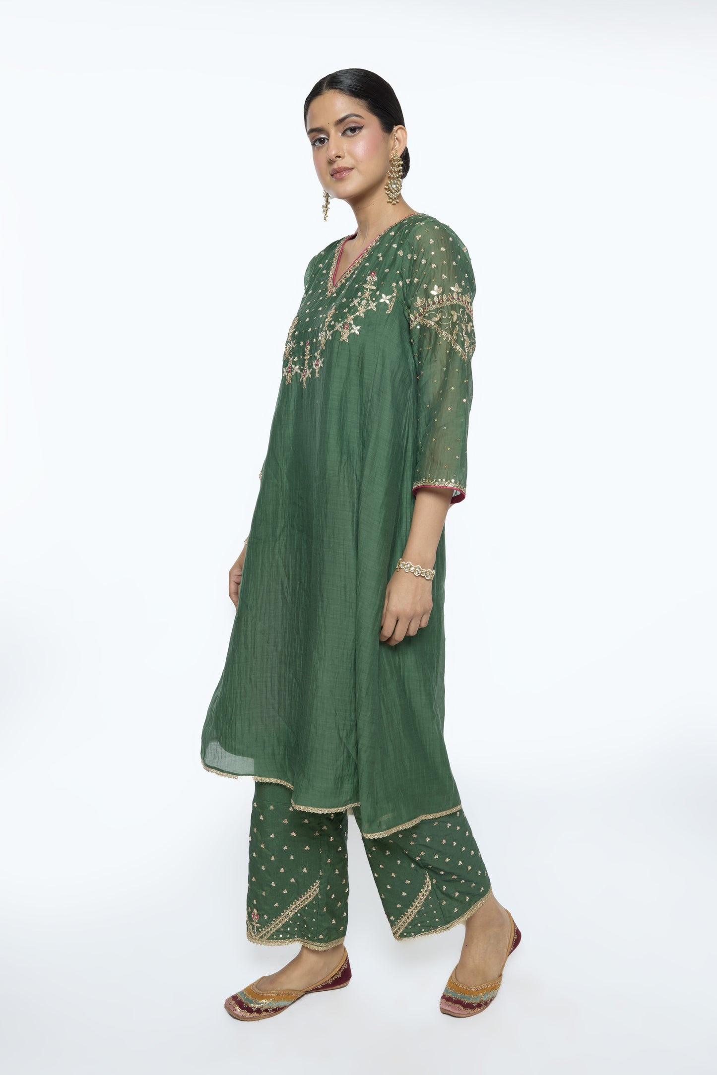 Falak Kurta Set - Green