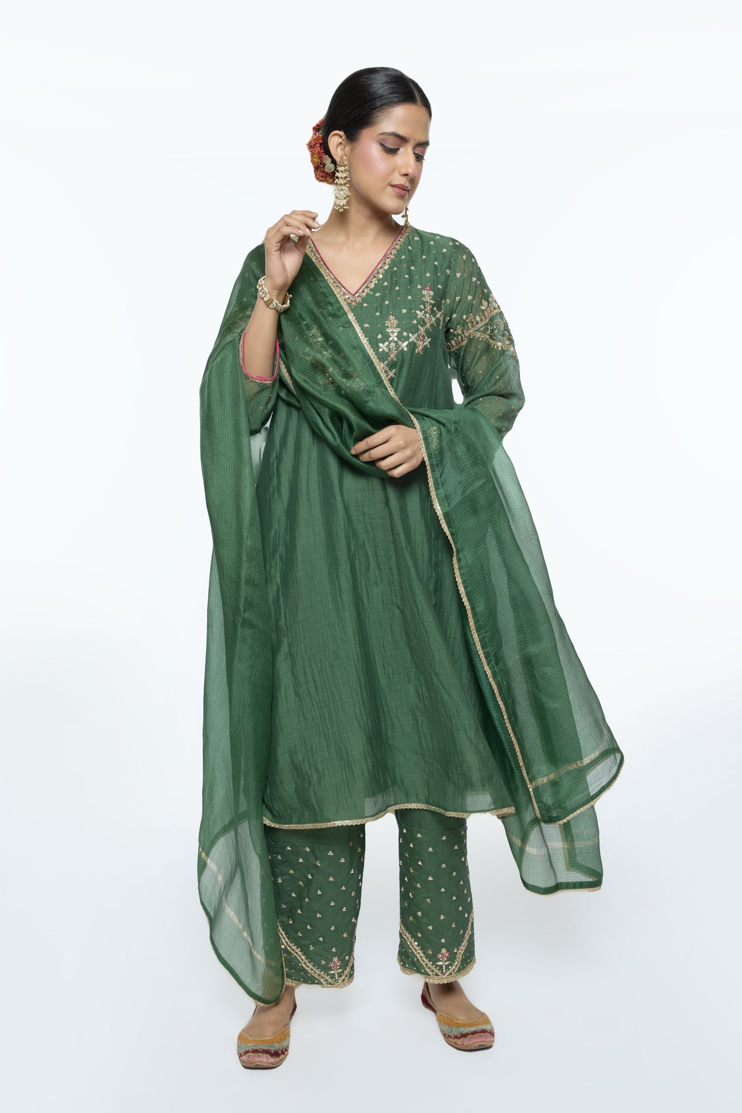 Falak Kurta Set - Green