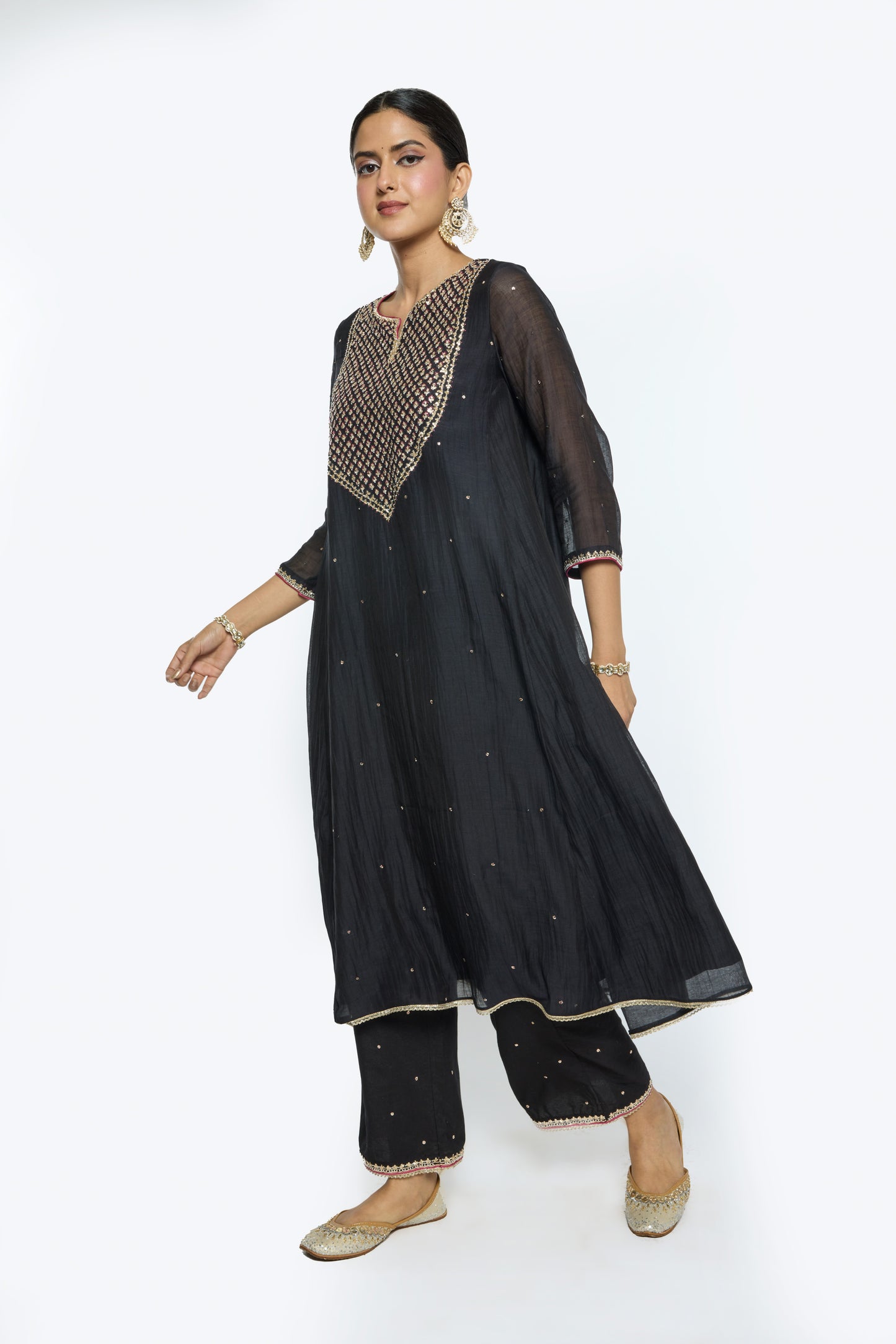 Tara Kurta Set - Black