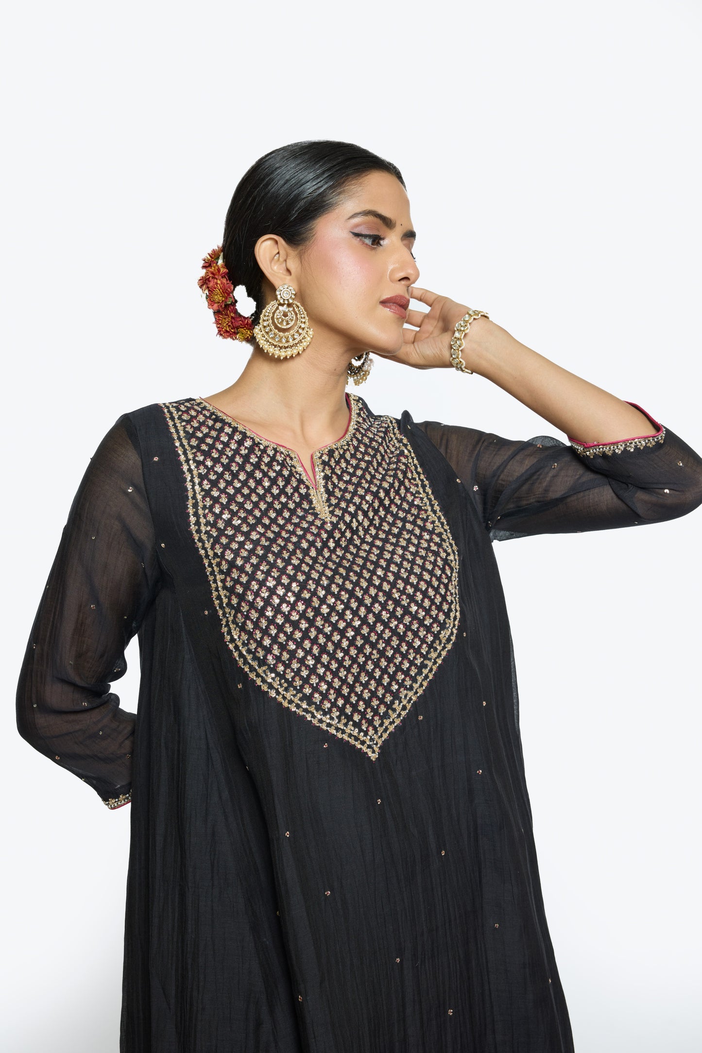 Tara Kurta Set - Black