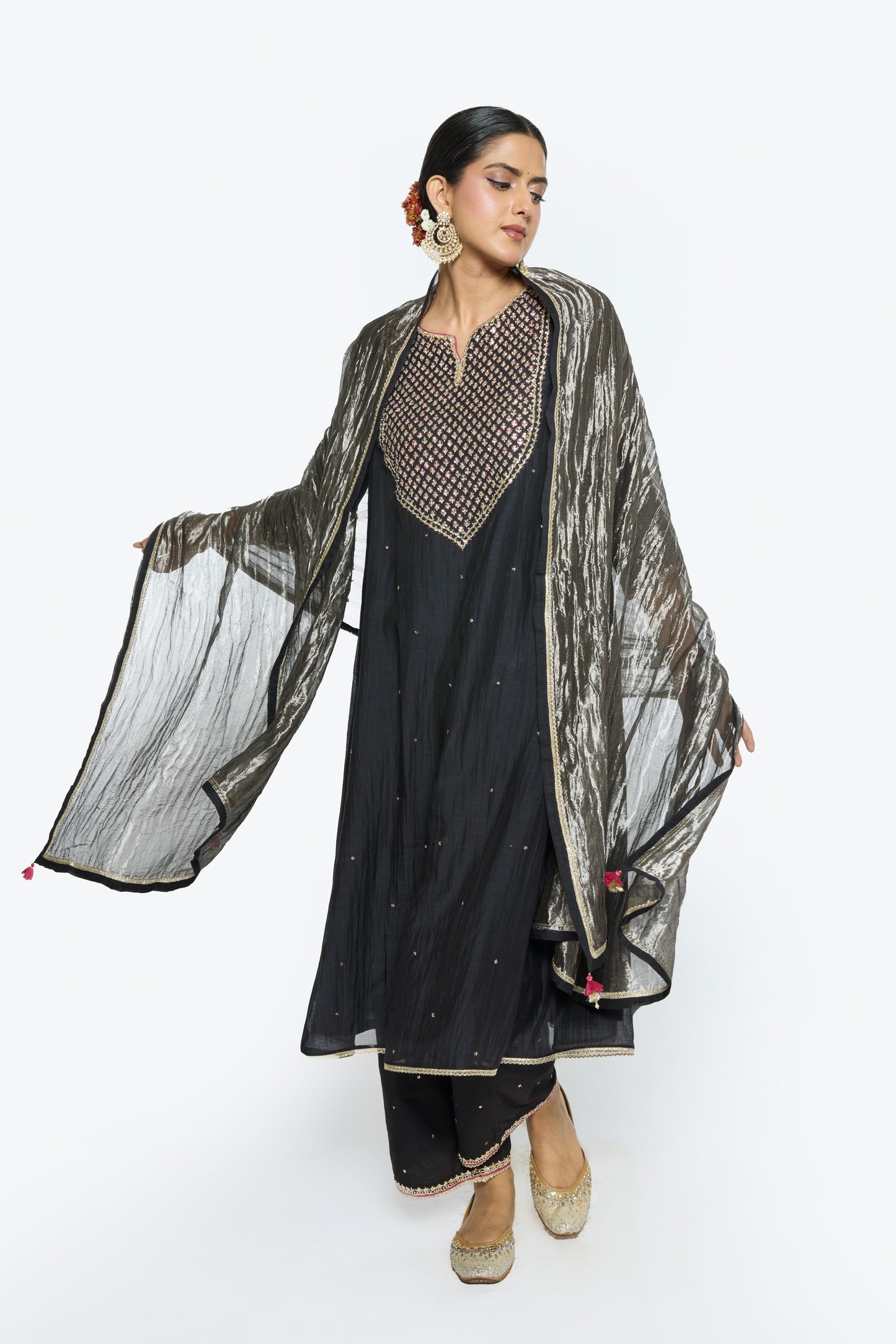 Tara Kurta Set - Black