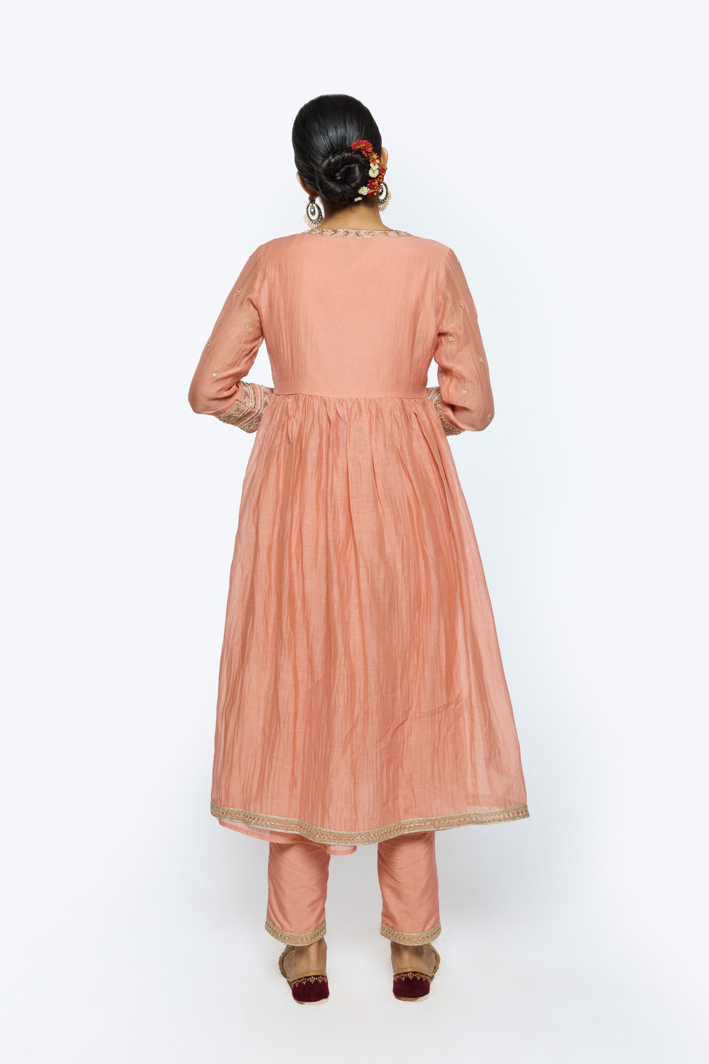 Rewa Kurta Set - Salmon Pink