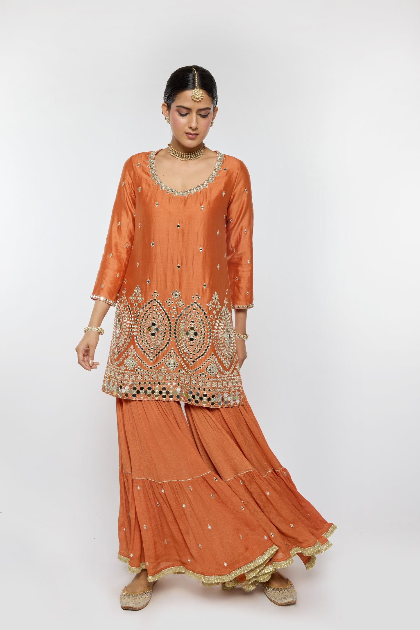 Ira Kurta Set - Burnt Orange