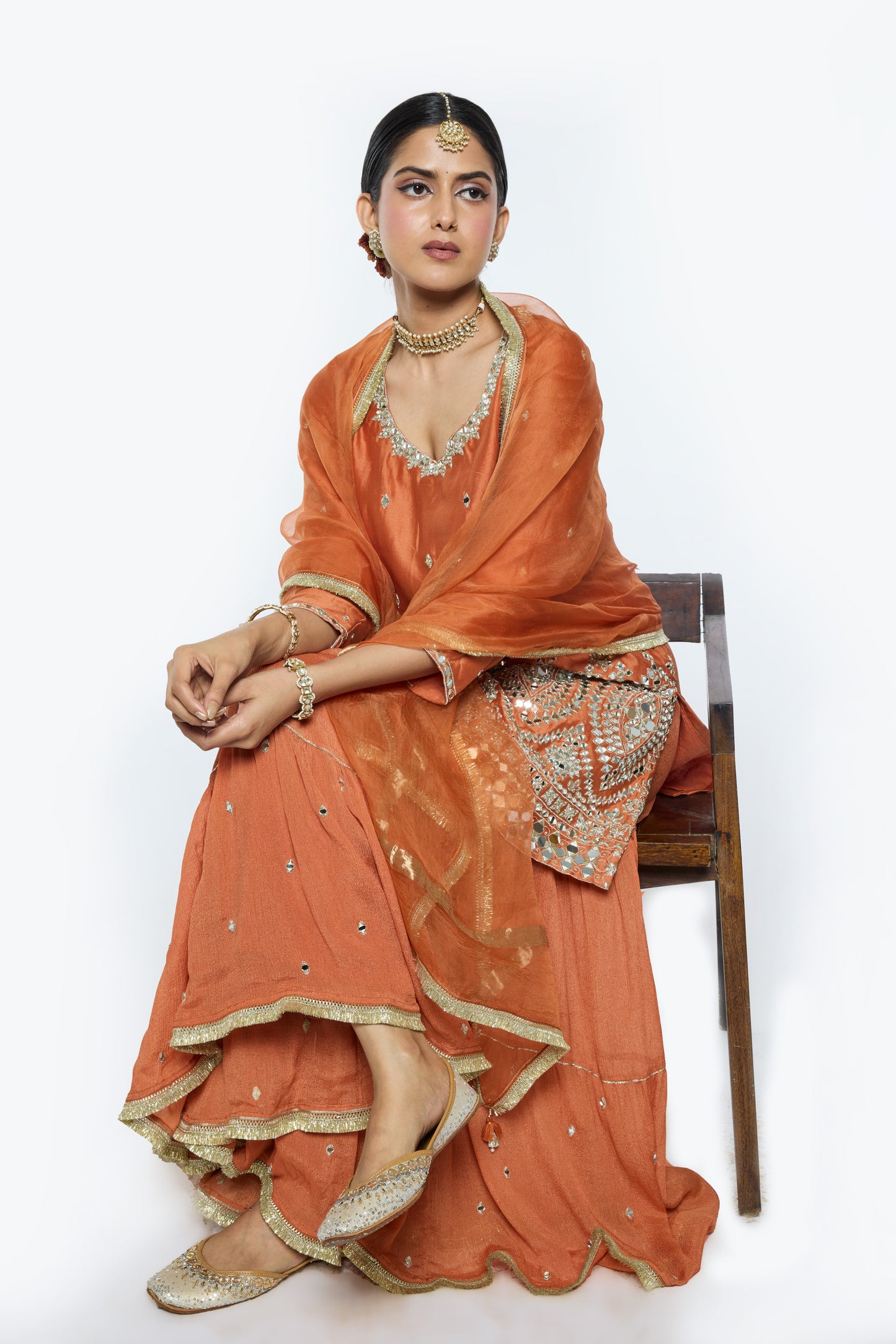 Ira Kurta Set - Burnt Orange