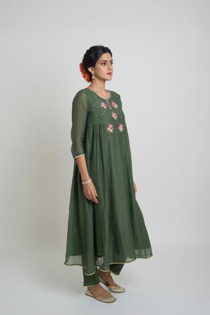 Neelima Kurta Pant Set - Green