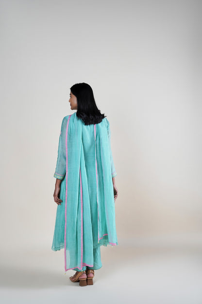 Naaz Kurta Set - Light Aqua