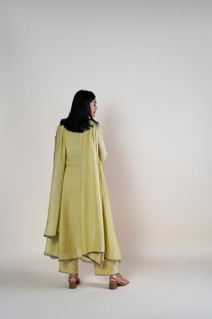 Naaz Kurta Set - Straw Green