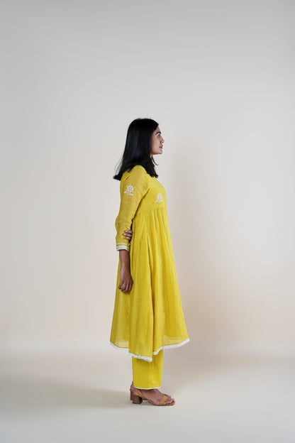 Aiza Kurta Set - Yellow