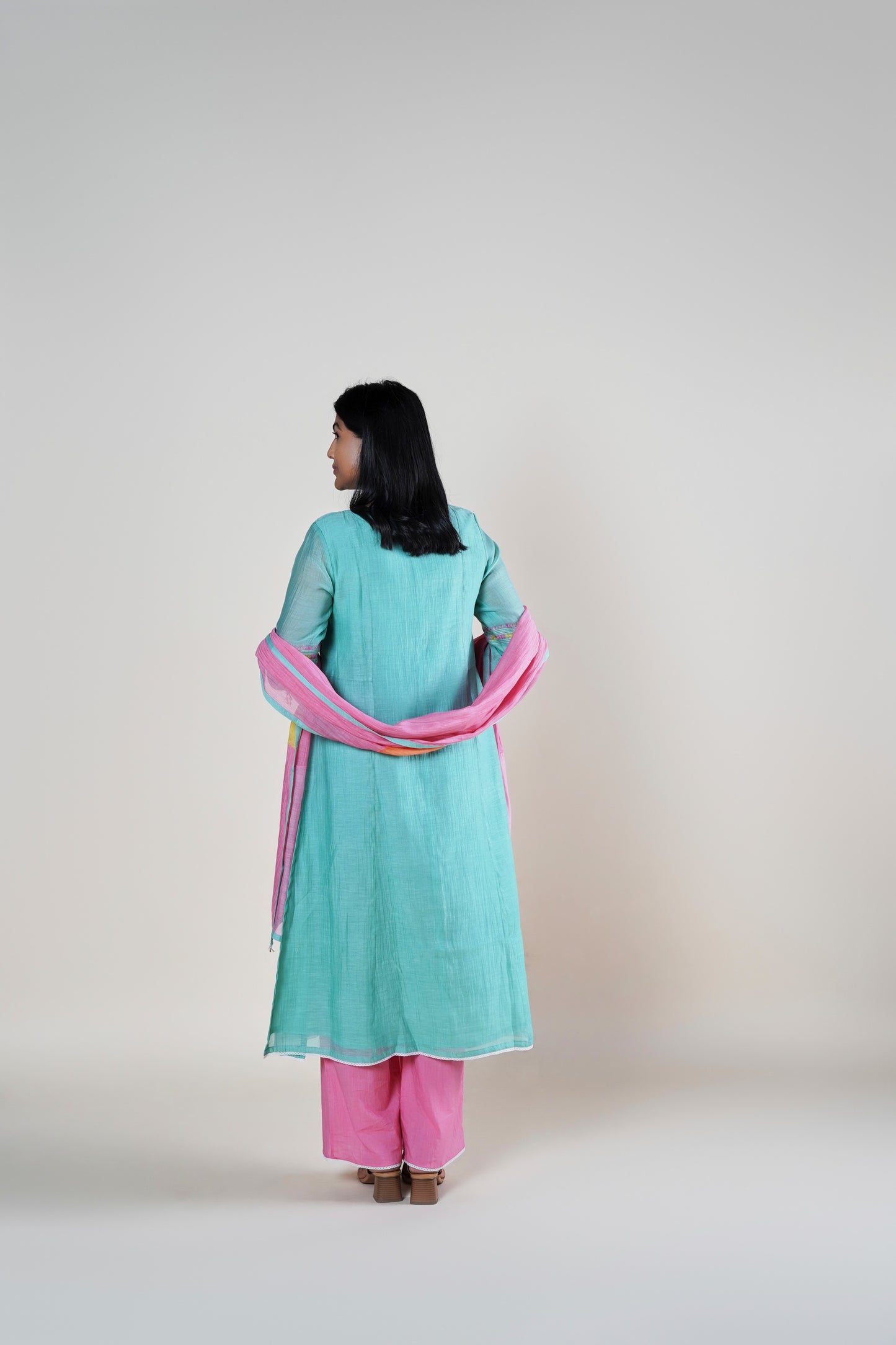 Ruhiya Kurta Set - Light Aqua