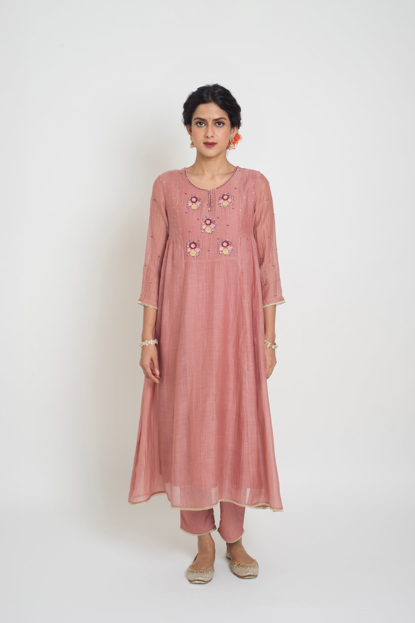 Neelima Kurta Pant Set - Tea Rose