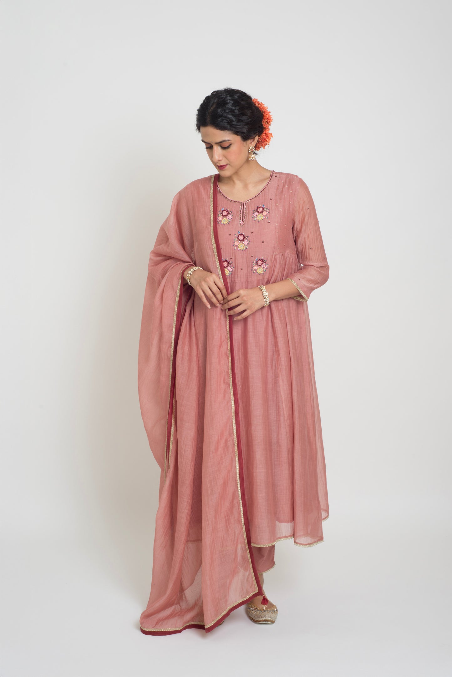 Neelima Kurta Pant Set - Tea Rose