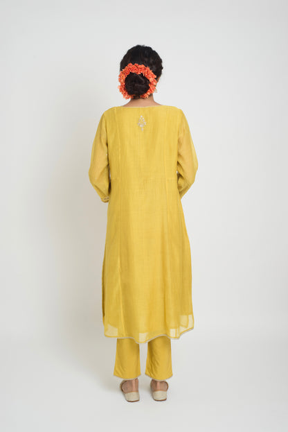 Chandni Kurta Pant Set - Yellow & Pink