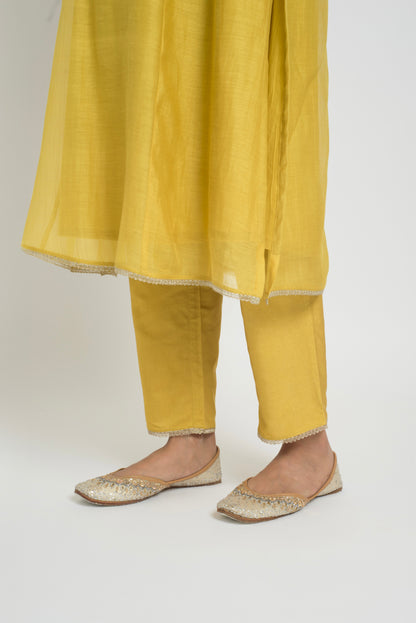 Chandni Kurta Pant Set - Yellow & Pink