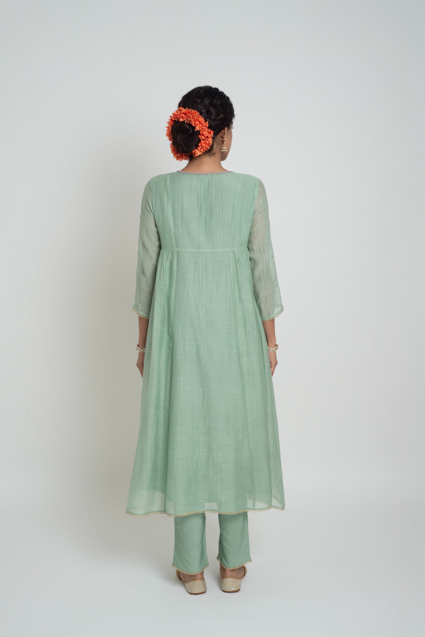 Neelima Kurta Pant Set - Light Teal