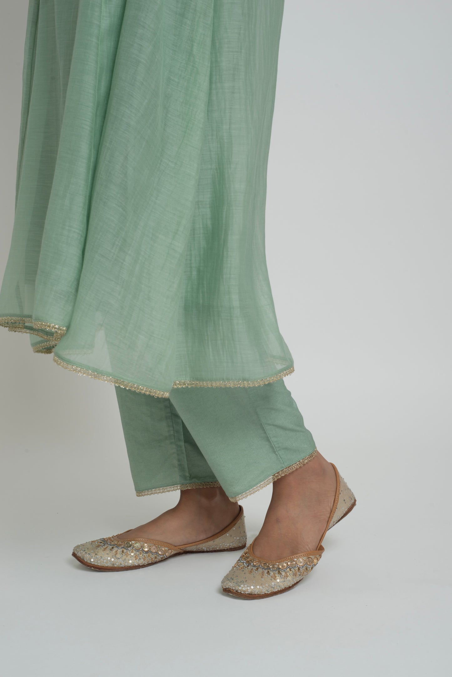 Neelima Kurta Pant Set - Light Teal