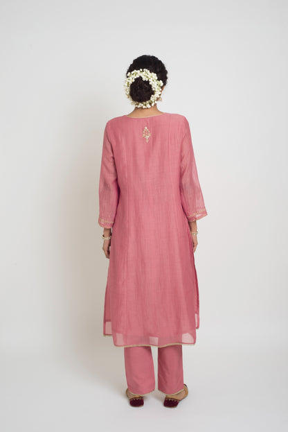 Chandni Kurta Pant Set - Pink & Pastel Green