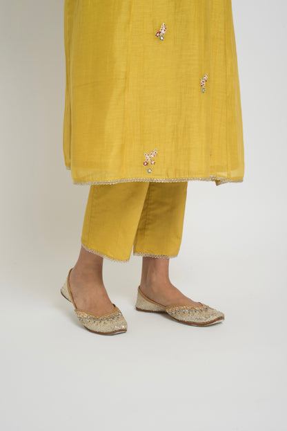 Shireen Kurta Pant Set - Yellow