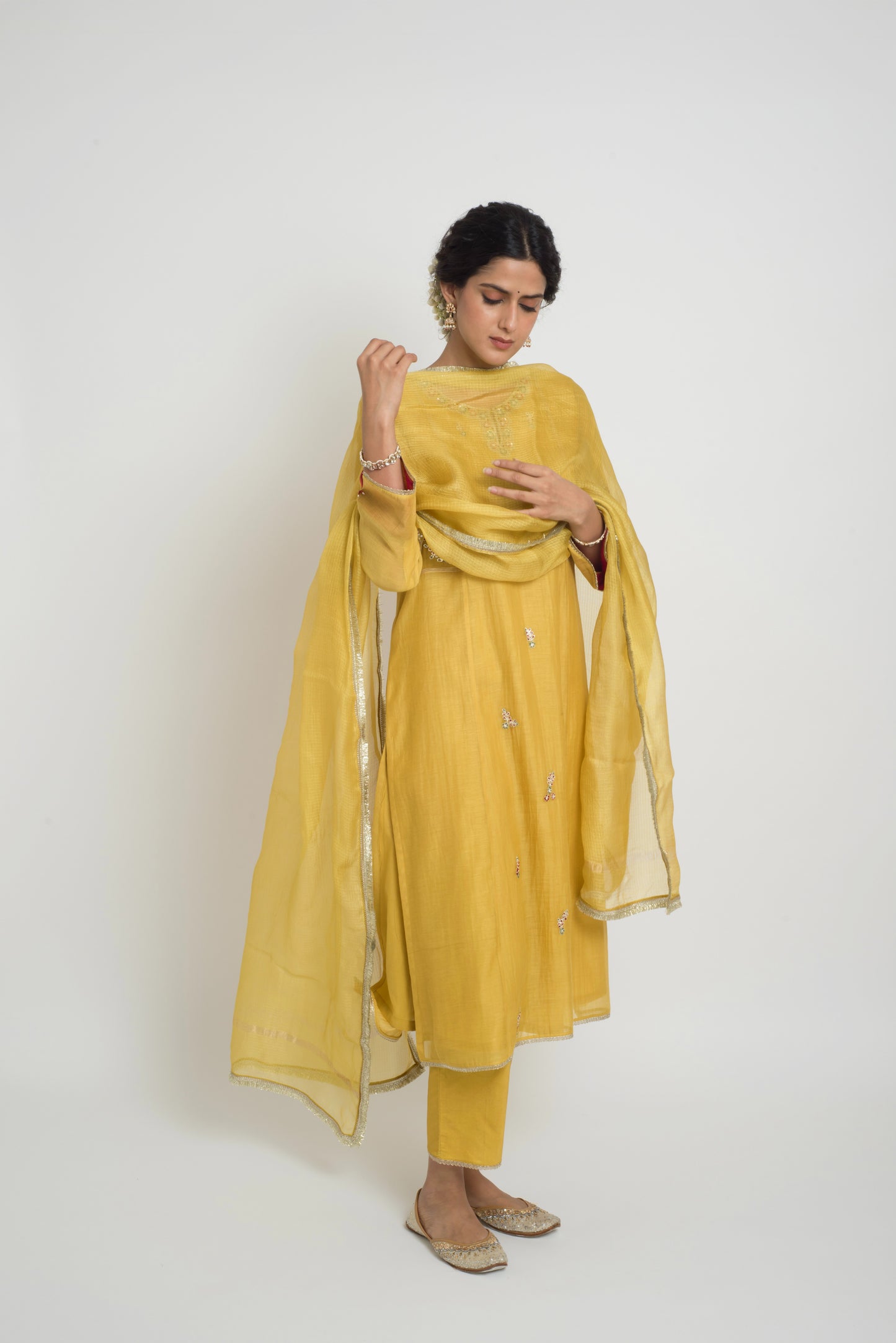 Shireen Kurta Pant Set - Yellow