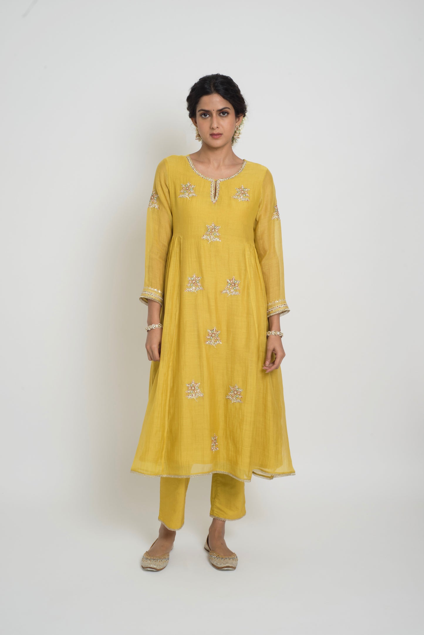 Ambar Kurta Pant Set - Yellow