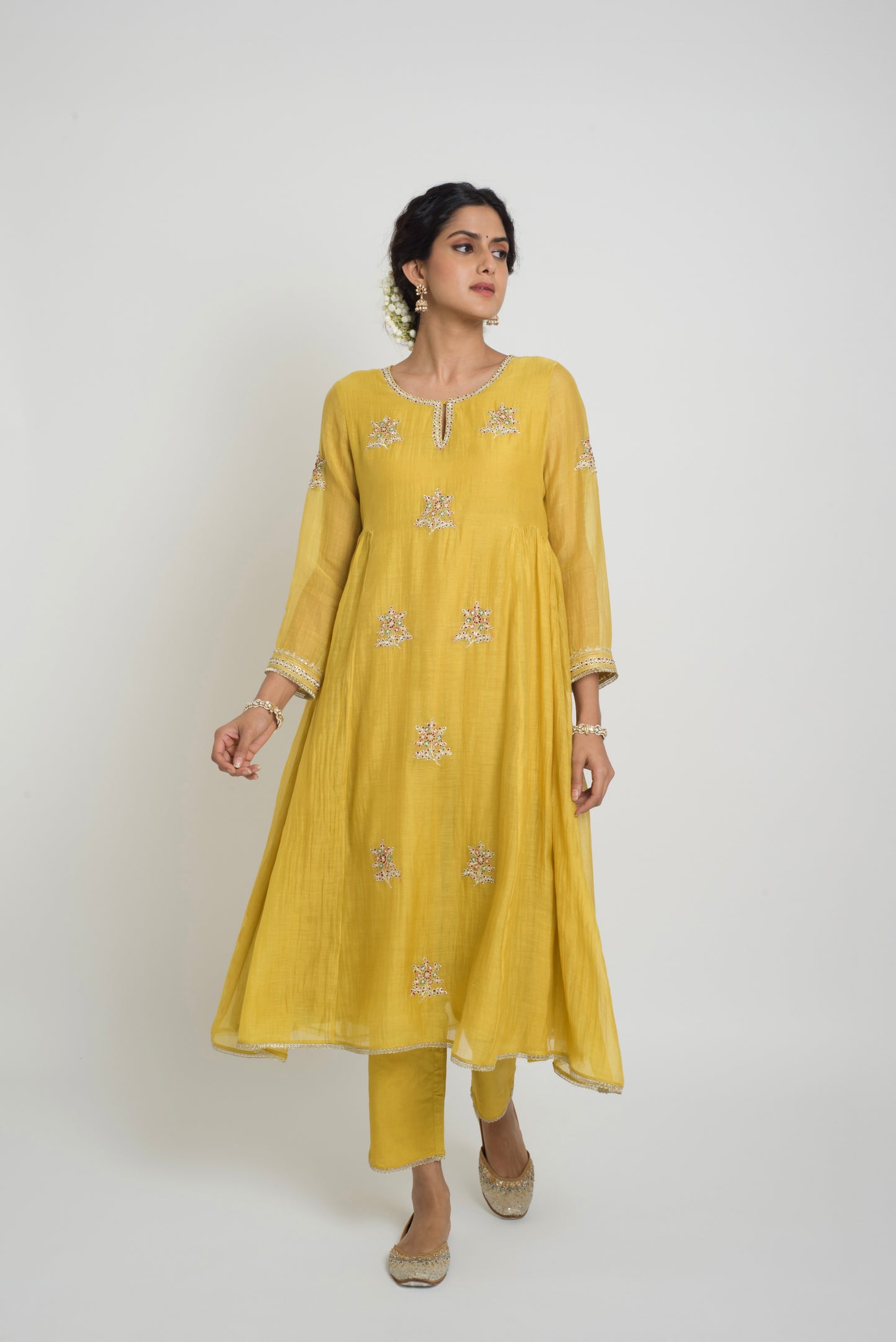 Ambar Kurta Pant Set - Yellow
