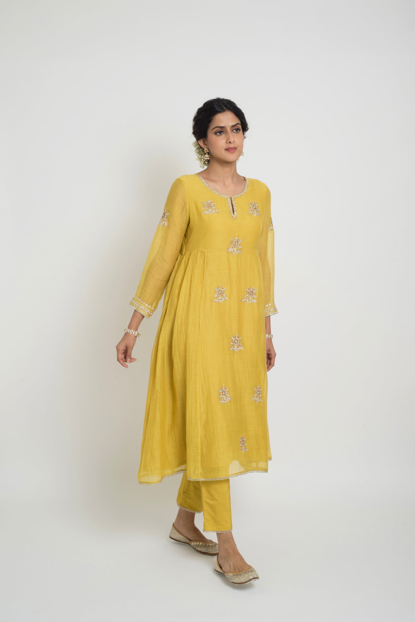 Ambar Kurta Pant Set - Yellow
