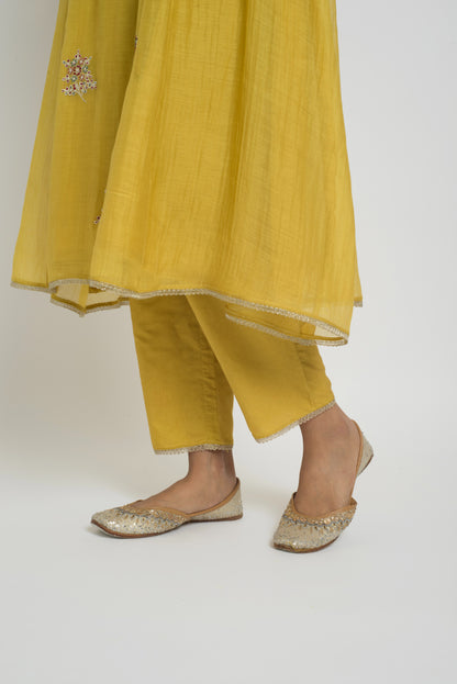 Ambar Kurta Pant Set - Yellow