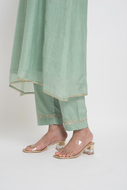 Kumud Kurta Pant Set - Light Teal