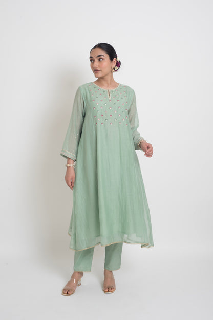 Aarohi Kurta Set - Light Teal