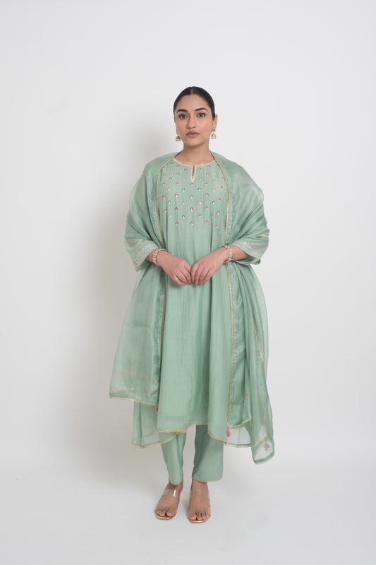 Aarohi Kurta Set - Light Teal