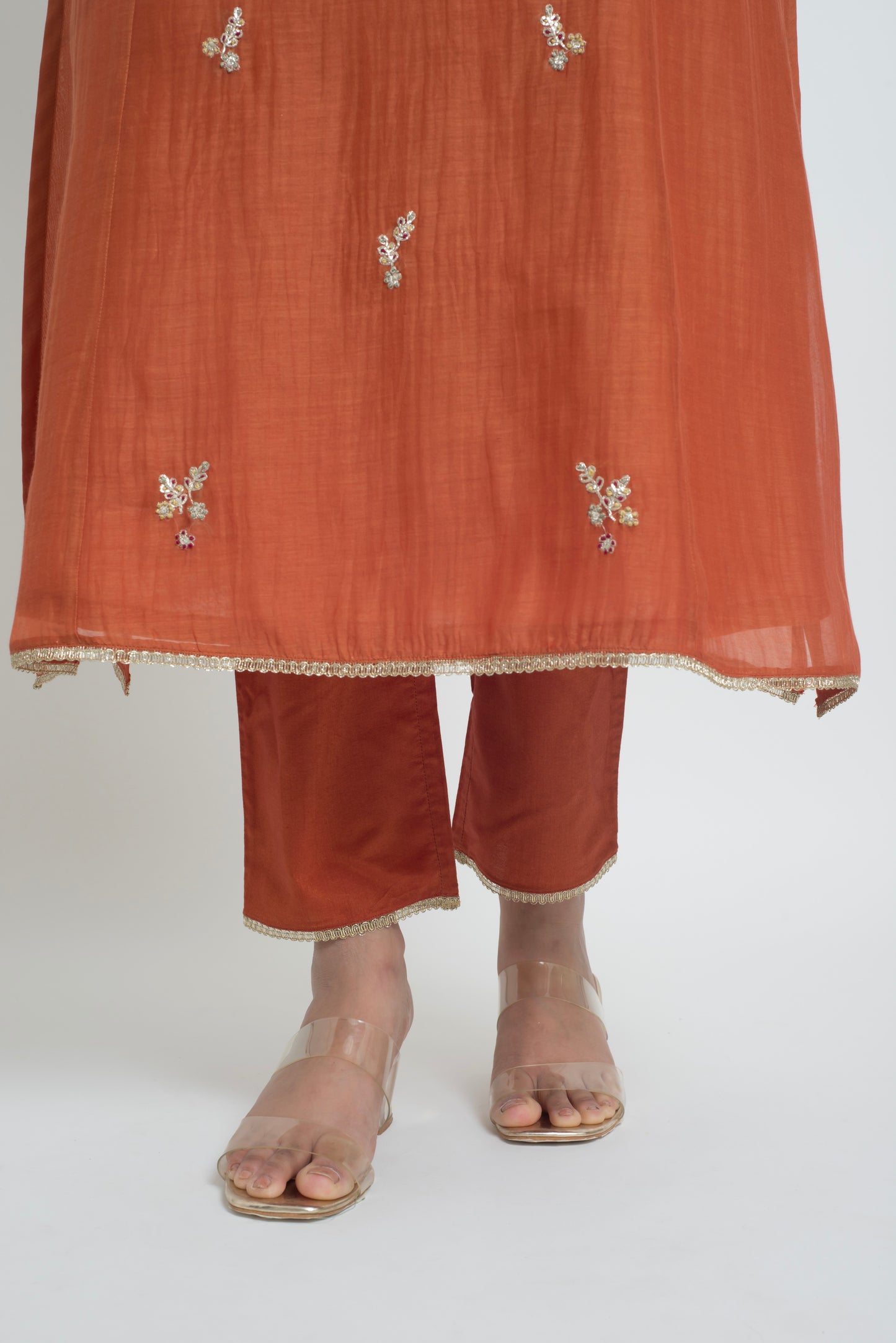 Shireen Kurta Pant Set - Rust