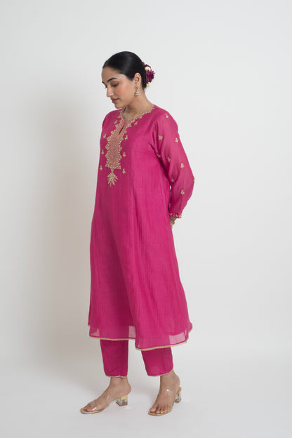 Ruhani Kurta Pant Set - Pink