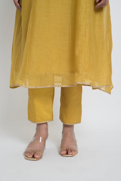Ruhani Kurta Pant Set - Mustard