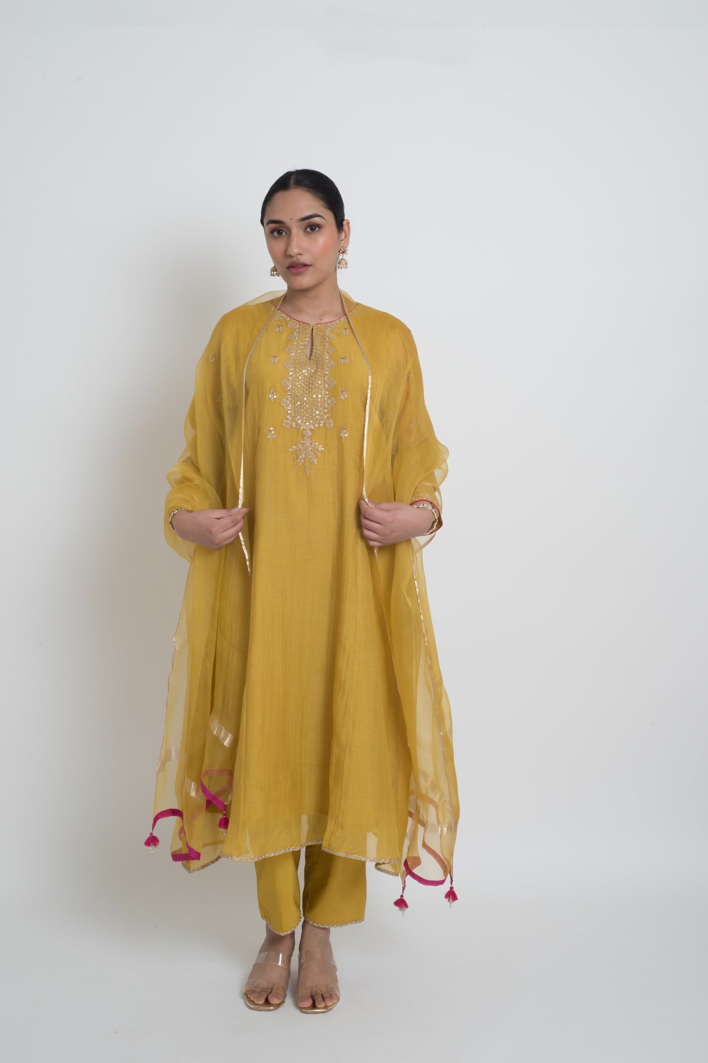 Ruhani Kurta Pant Set - Mustard