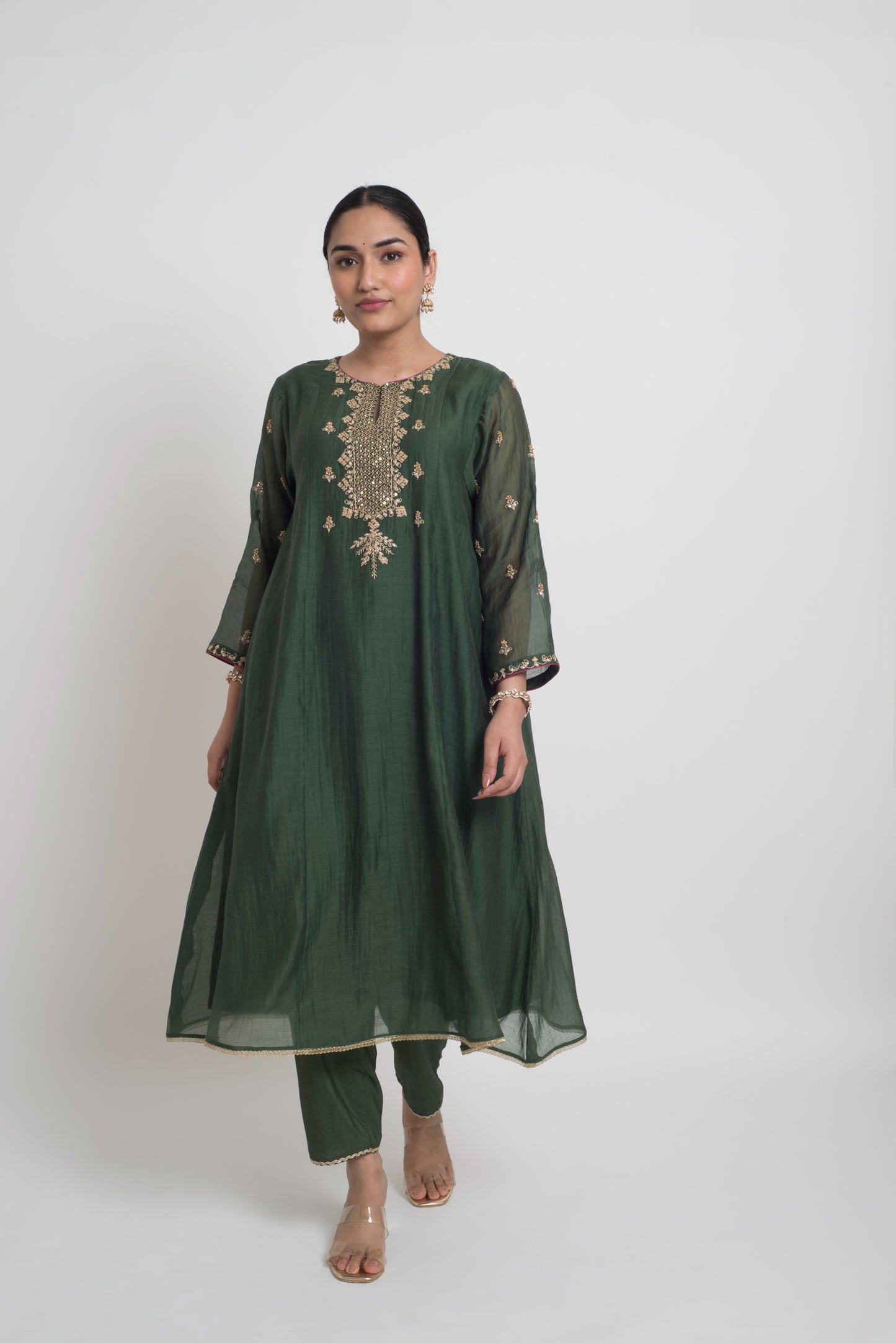 Ruhani Kurta Pant Set - Green