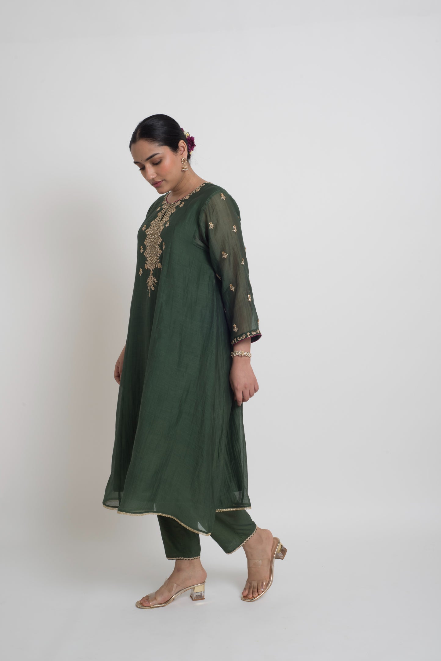 Ruhani Kurta Pant Set - Green