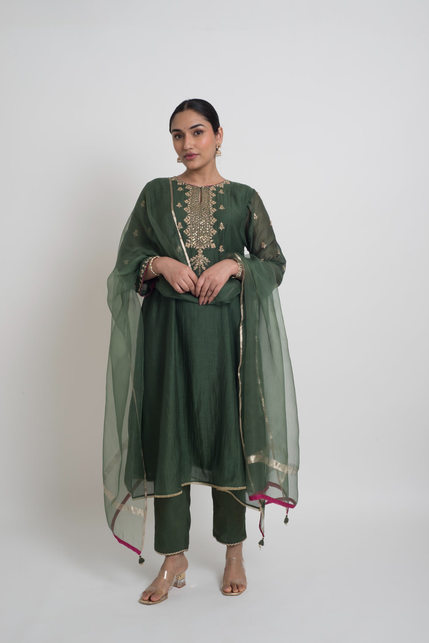 Ruhani Kurta Pant Set - Green