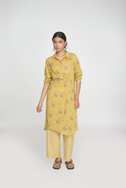Two Way Shirt Tunic Set - Yellow