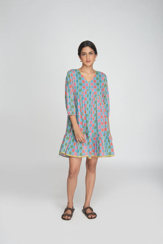 Checkmate Dress - Blue