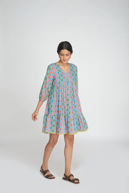 Checkmate Dress - Blue