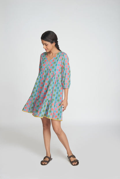 Checkmate Dress - Blue