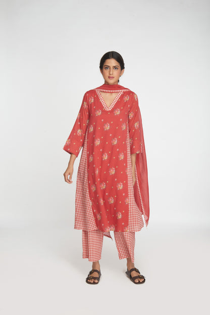 Raahat Kurta Set - Red