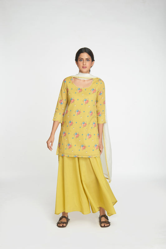 Saanj Kurta Set - Yellow