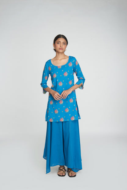 Saanj Kurta Set - Blue