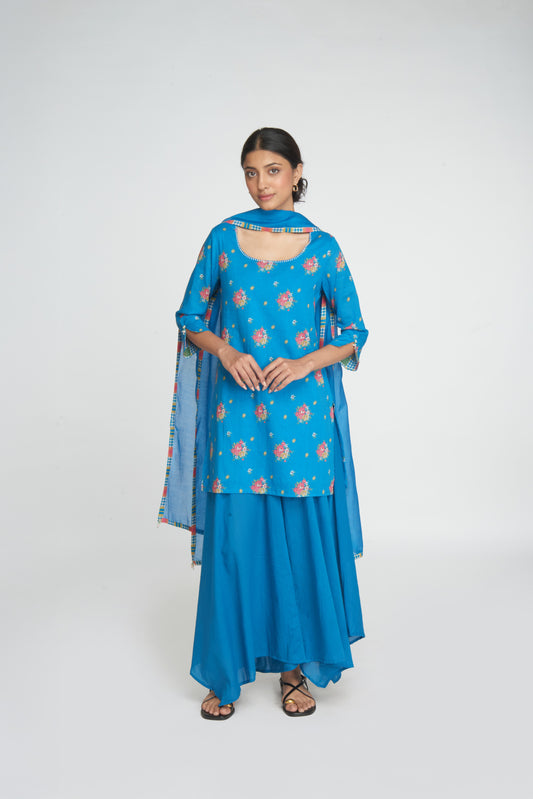 Saanj Kurta Set - Blue